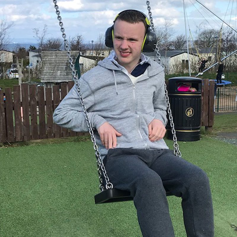 Angus on swing